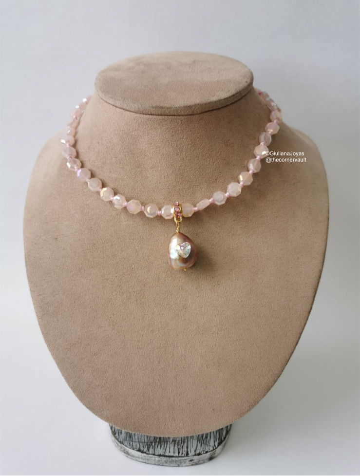 Crystal Pearl Choker(L582)